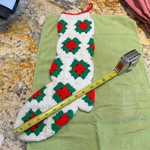 Vintage Crocheted Christmas Stocking Granny Square